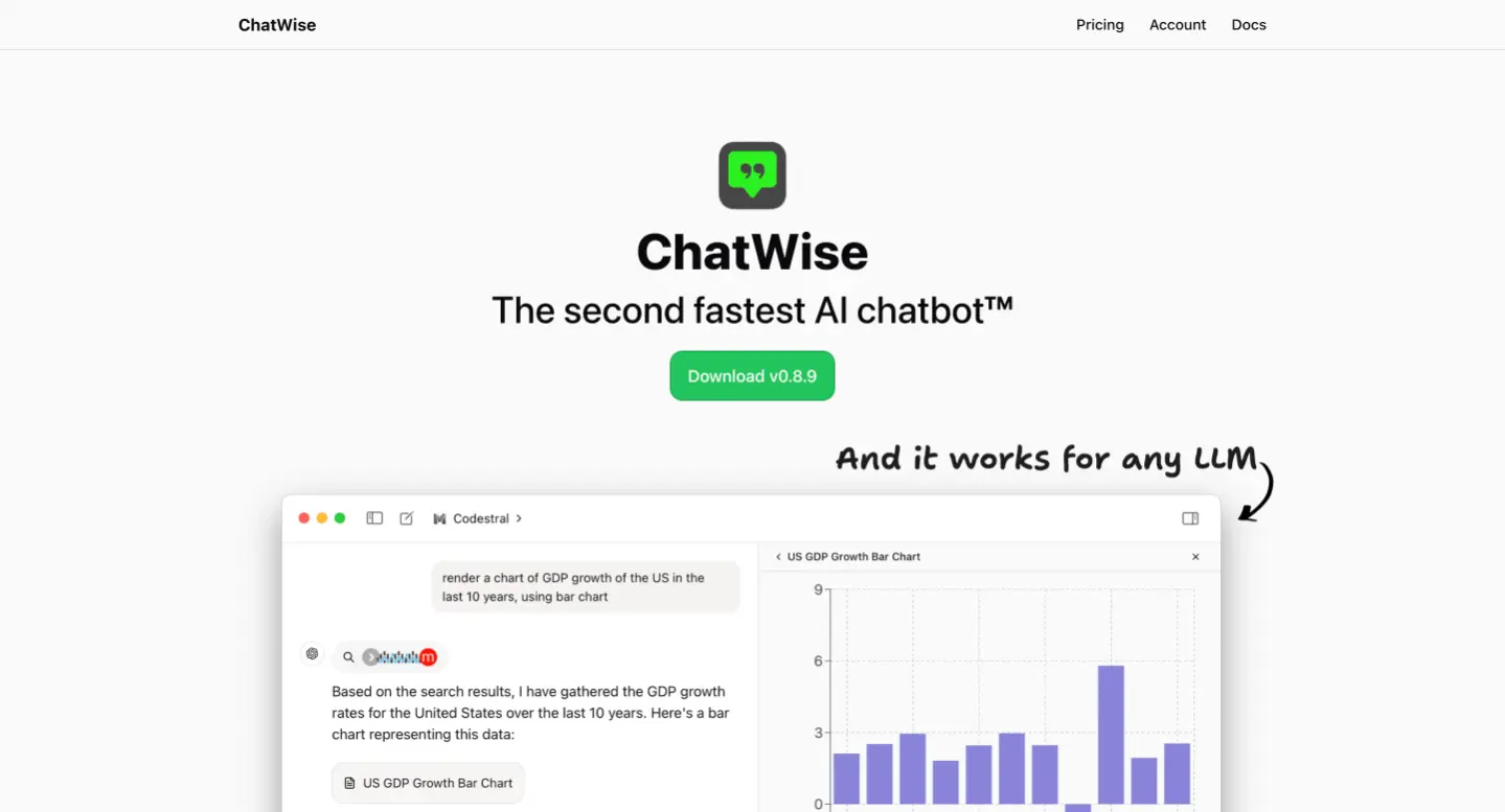 ChatWise - 本地AI对话客户端，支持DeepSeek等多种大语言模型