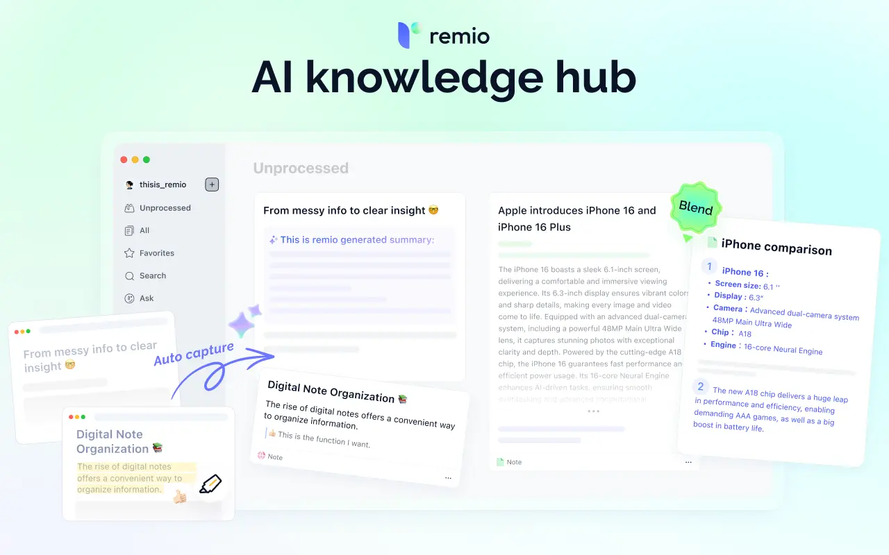 remio - AI智能笔记和知识管理工具